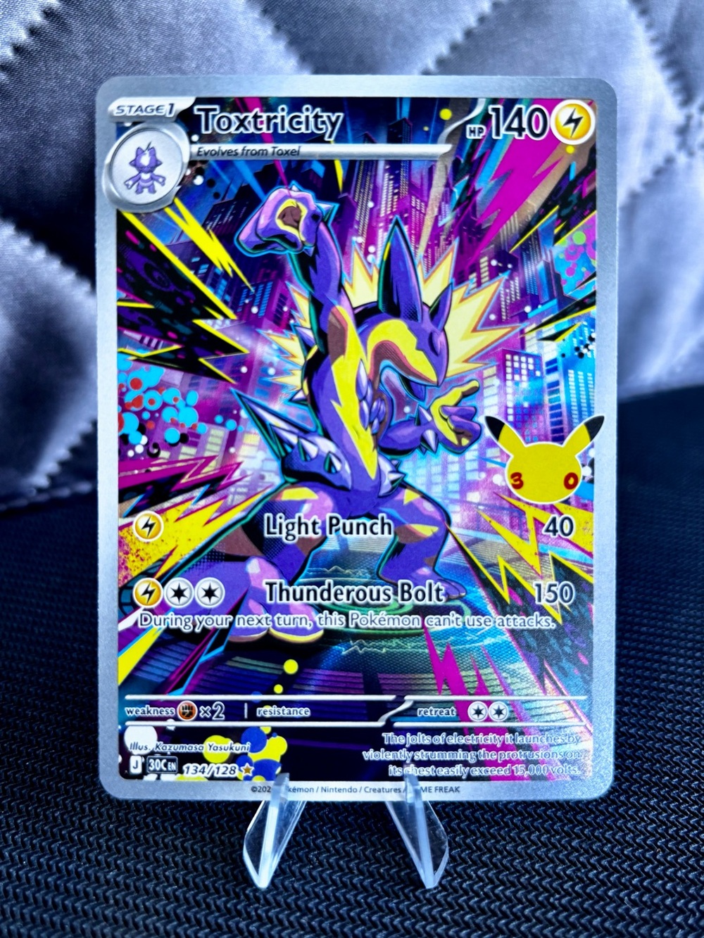 Pokemon Toxtricity Holo Card Illustration Rare - 30th Anniversary - NM
